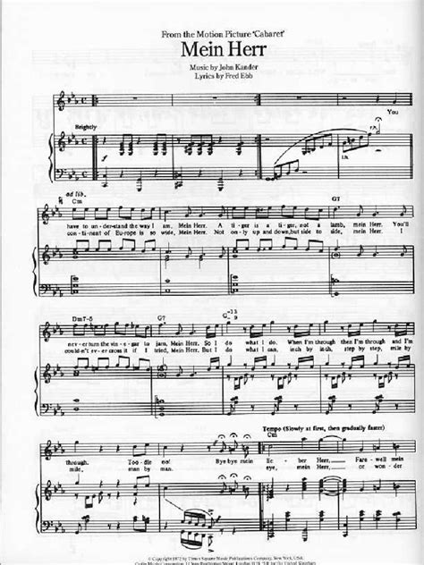 cabaret mein herr complete musical score PDF
